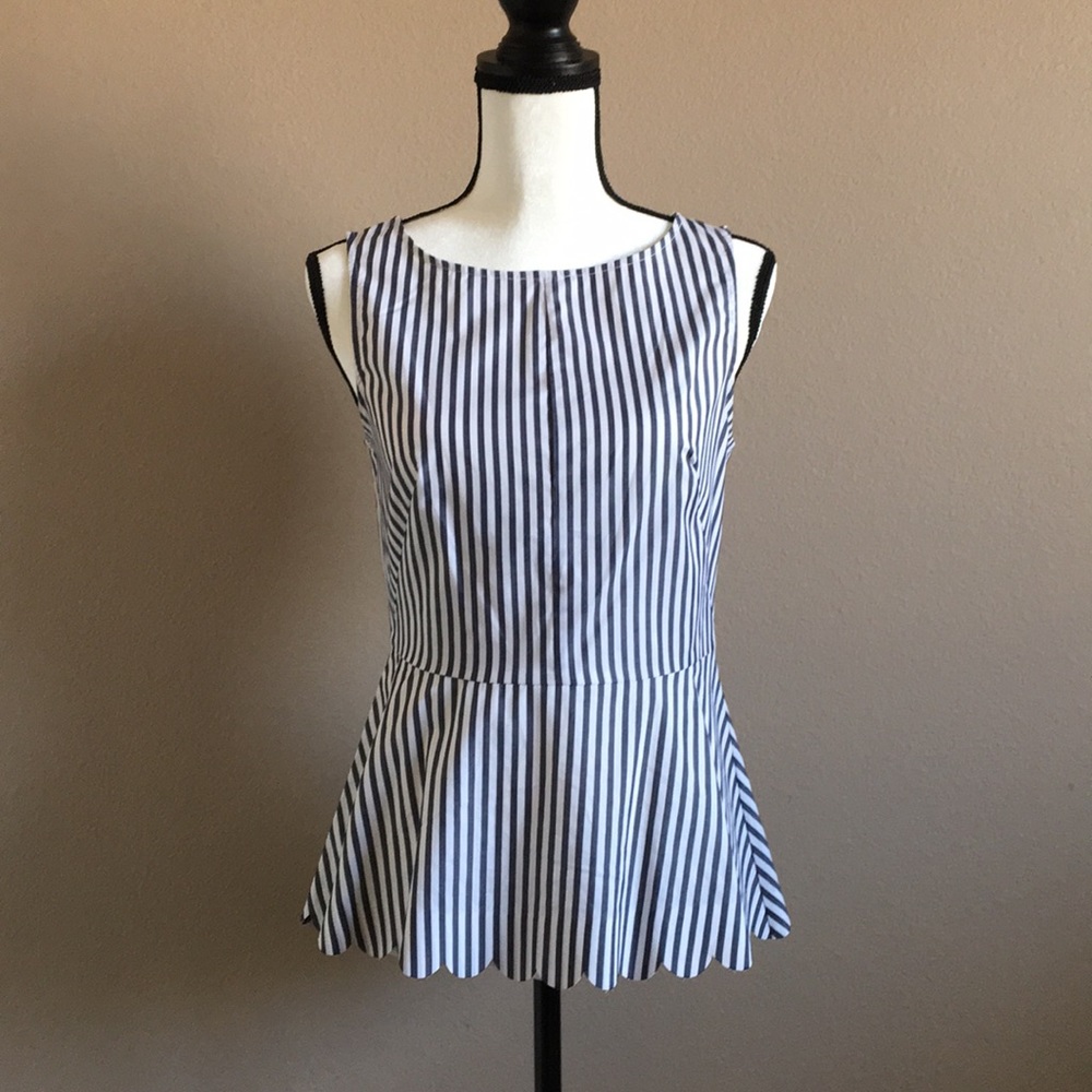 Banana Republic Striped Peplum Blouse Size 2